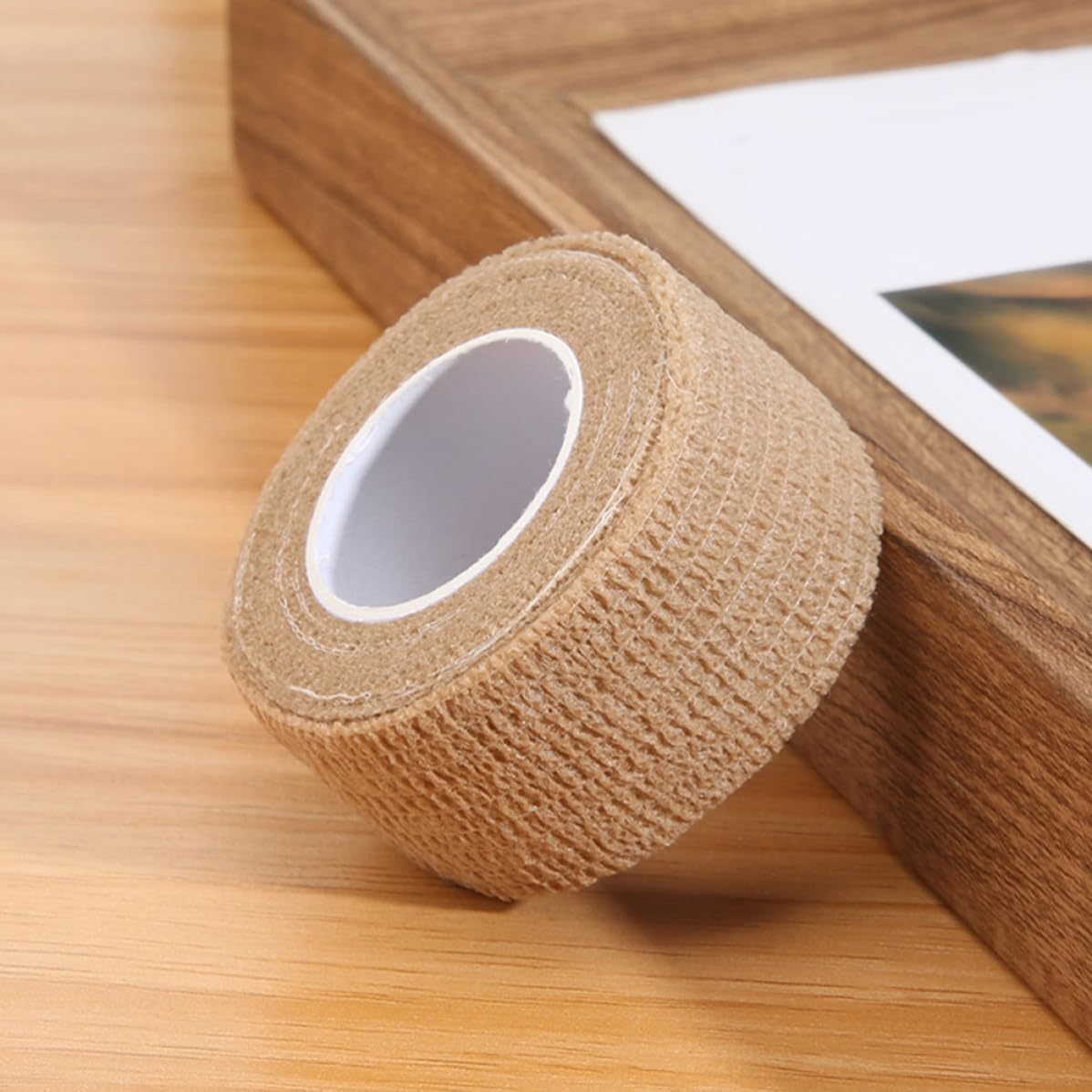 6 Rolls Self Adhering Bandage Tape 2.5cm Khaki Non Woven