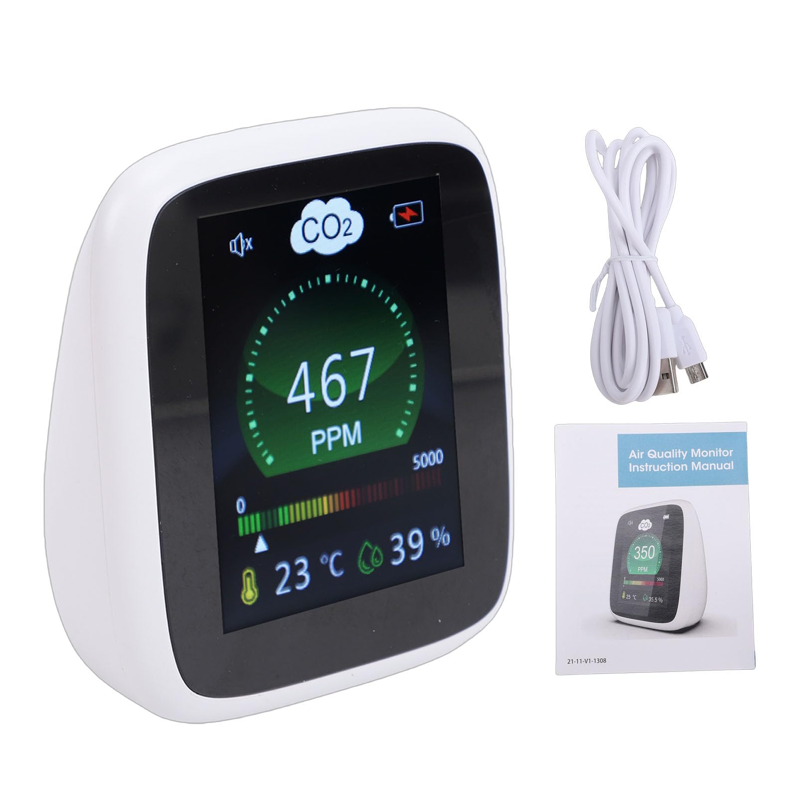 Generic Detector Portátil de Detección de Aire Inteligente, Medidor de CO2, Temperatura, Humedad, para Mejorar la Calidad del Aire