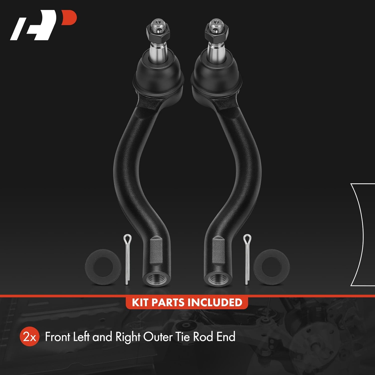 A-Premium 2 x Front Outer Tie Rod Ends, Compatible with Nissan Altima 2013-2018, Maxima 2016-2023