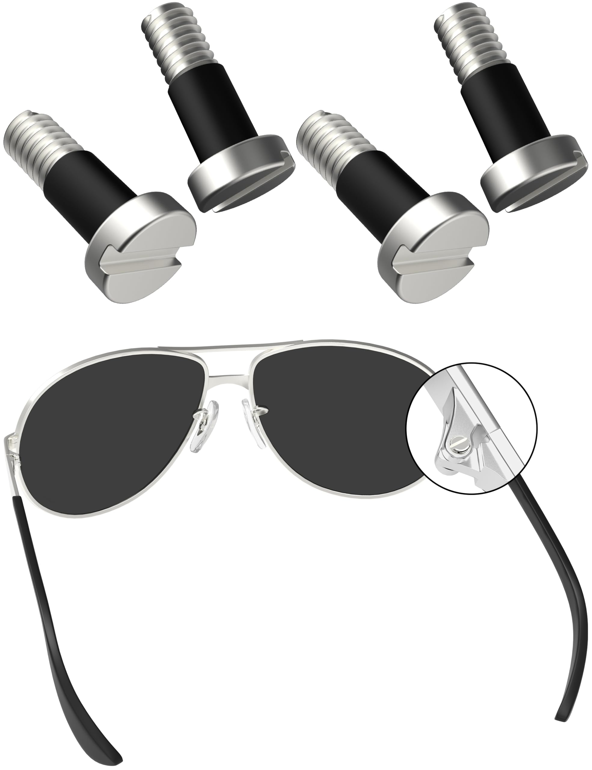 BLAZERBUCK 2 Pairs Replacement Screws Repair Screw Kit for Ray-Ban RB3386/RB3445/RB3393 Sunglasses