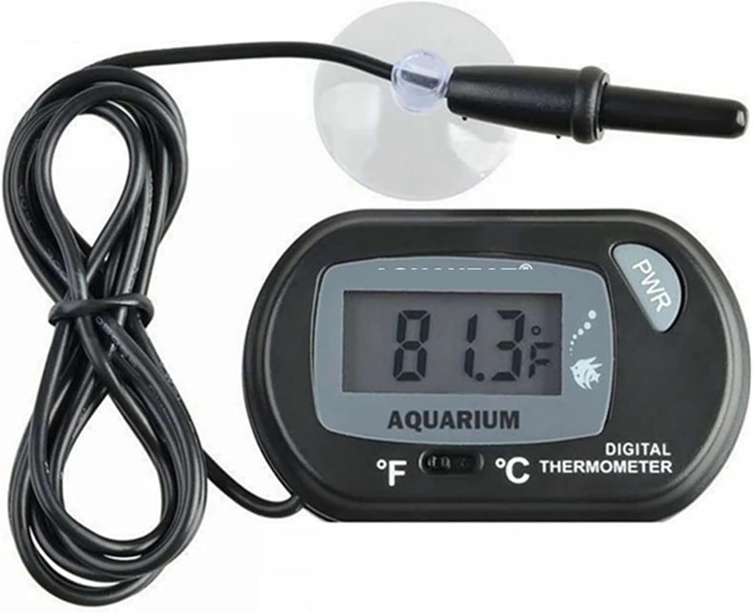Digital Thermometer Tank Sensor with Probe Temperature Tool Black 1Pcs