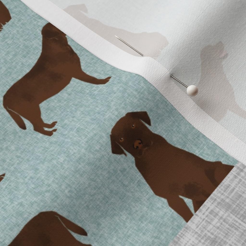 Spoonflower Fabric - Labrador Retriever Chocolate Lab Pet Quilt Cheater Dogs Patchwork Printed on Petal Signature Cotton Fabric by The Yard - Sewing Quilting Apparel Crafts Decor