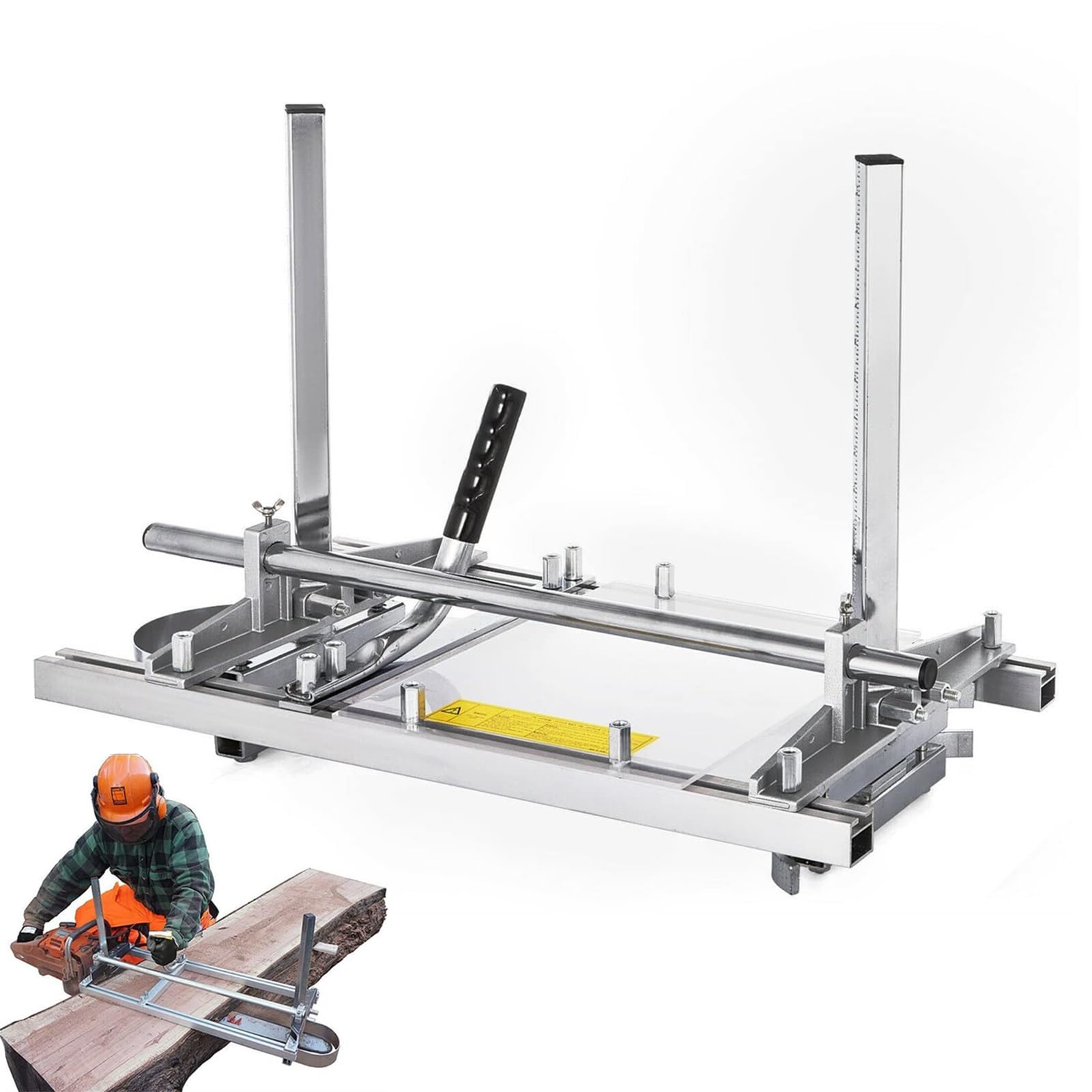 Molino De Sierra De Cadena Portátil Para Cortar Troncos, Jig De Aserradero De Aluminio Ajustable Para Carpintería, Control De Espesor De Precisión De Media A Doce Pulgadas Para La Fabricación De Losas