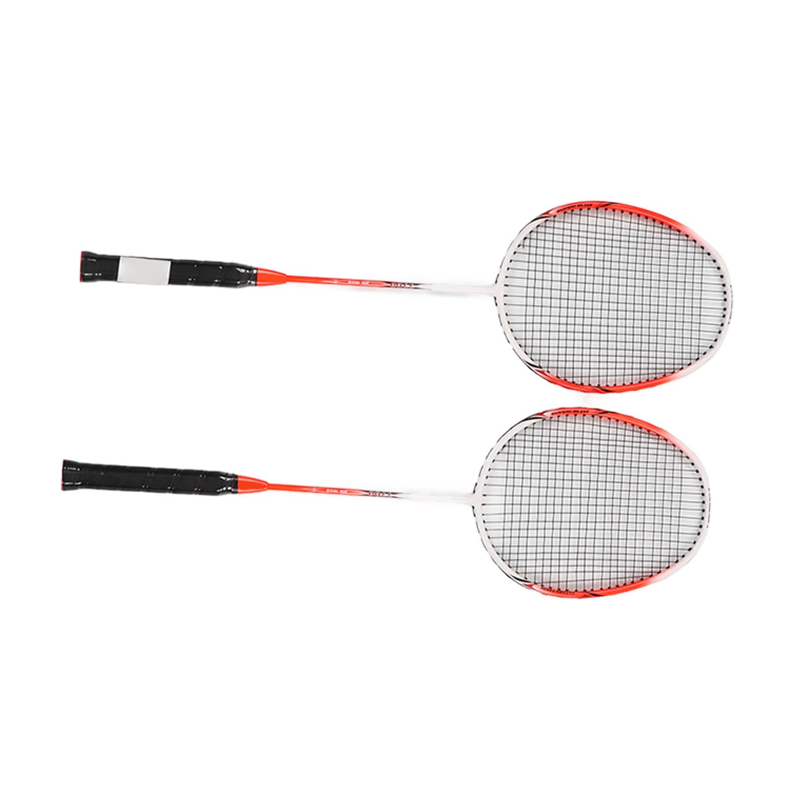 Racchette da badminton leggere in lega di carbonio per prestazioni migliorate per appassionati di sport all'aria aperta e dilettanti, 2 pezzi, arancione rosso