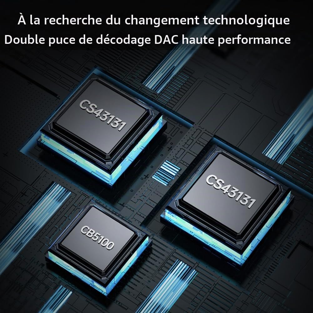 LEAUDIO TRN Black Pearl Décodeur audio numérique portable Hi-Fi 3.5 + 4.4 Sortie double CS43131 PCM 384 kHz 32 bits DSD256 DAC Amplificateur de casque