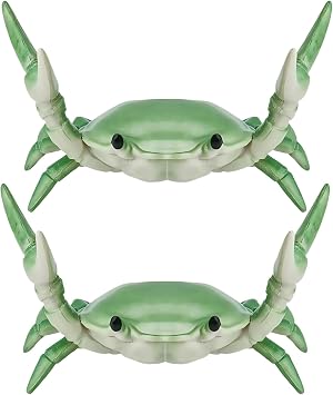 2Pcs Green Creative Crab Pen Holder Weightlifting Crabs Pen Stand Storage Rack, Pencil Holders Desk Supplies Holders and Dispensers, Desk Accessories and Workspace Organizer