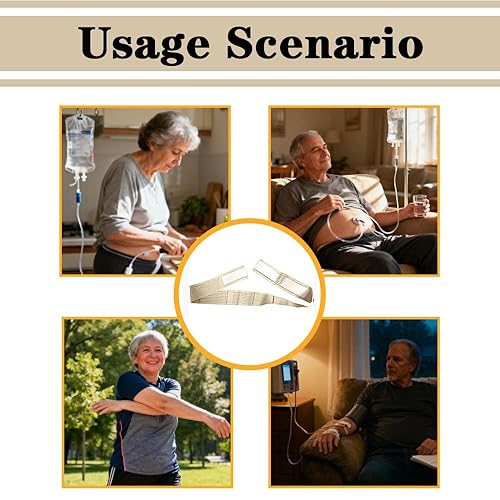 Miniatura 5 de Cinturón de malla peritoneal transpirable PD para catéter de diálisis y tubos de alimentación estomacal, cinturones protectores ajustables para