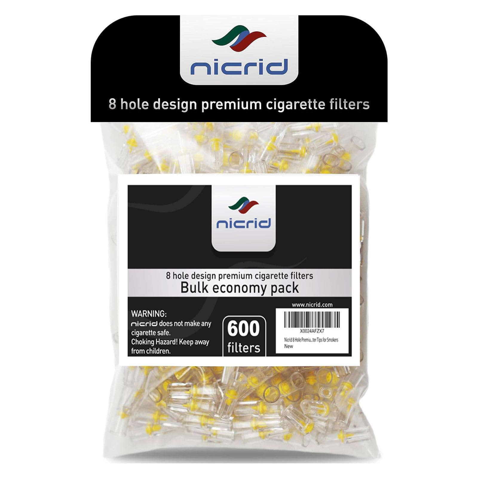 8 Hole 600 Disposable Cigarette Filters That Remove Tar, Tar Filters, Reduce Tar, Tar and Toxin Removal, Tar Bars for Cigarettes, Cigarette Filter Tips for Regular and King Size Cigarette