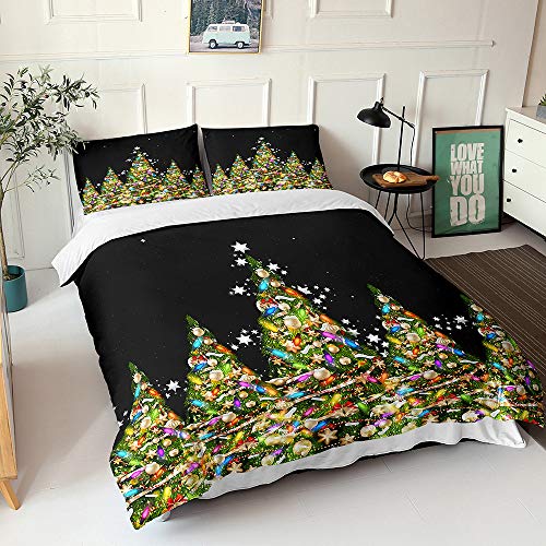 Weihnachtsbettwäsche Microfaser 24 Surwin Bettwäsche Weihnachten Set Rentiere und Schneeflocke Muster...
