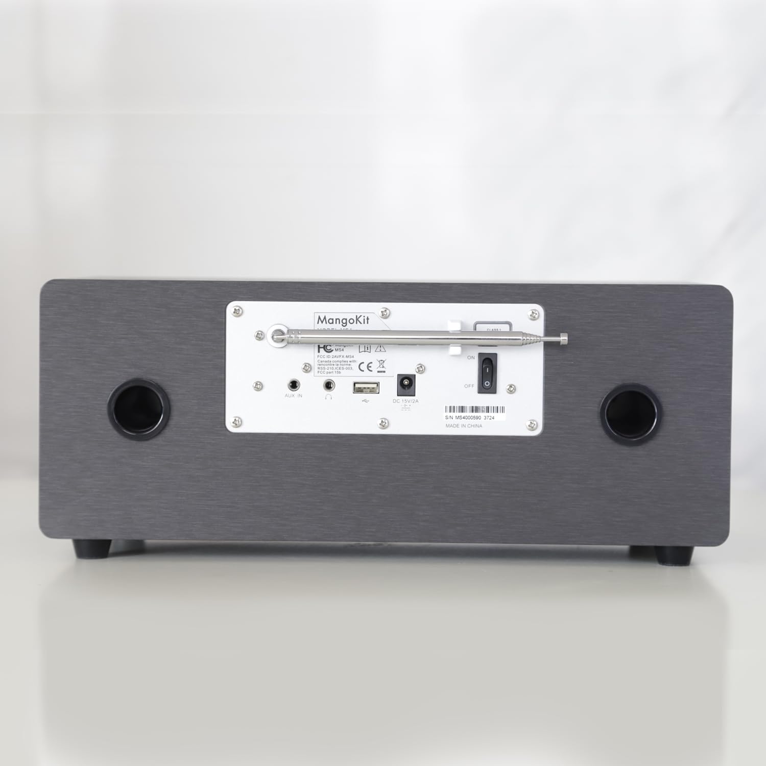 Sistema Hi-Fi MangoKit MS4+ con Reproductor de CD, Radio Dab, Bluetooth, Potente Sistema estéreo, Radio Digital Dab+, Carcasa de Madera acústica, Conector para Auriculares y Acabado, negronegro