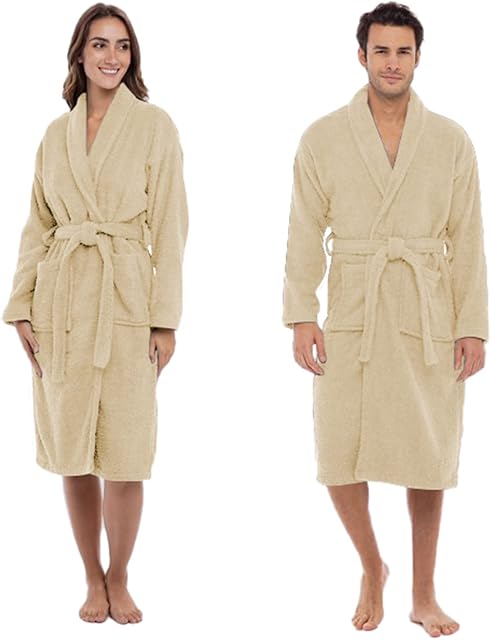 CasaBella Uni Sex 100% Cotton 500 Gsm Terry Towelling Shawl Collar Bath Robe Dressing Gown