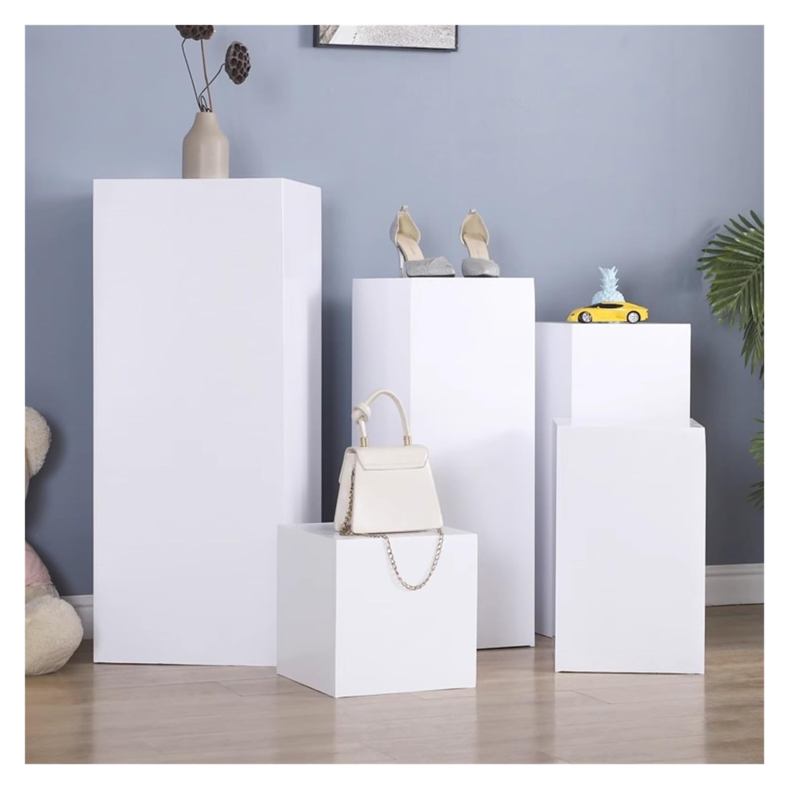 JINMLBO Mannequin Display Pedestal Stands, Wood Square Event Decor Display Plinth Stands for Home Clothing Stor, Mannequins Display Platform Base(40x40x80cm)