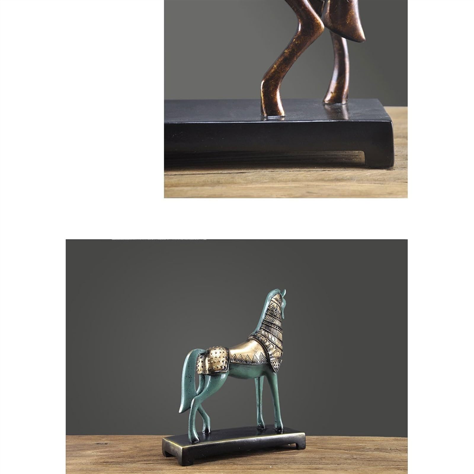 Estatua Escultura de Caballo Retro Adornos Decorativos Decoraciones Escritorio(B)