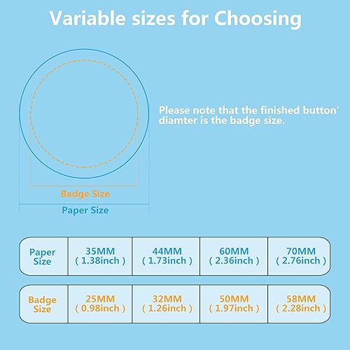 Miniatura 6 de 100 piezas de insignia de botón en blanco para máquina de hacer botones, carcasa de metal contraportada y componentes de Mylar transparente,