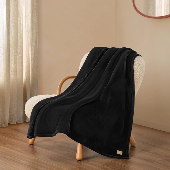 UGG Coco Plush Throw Blanket – Cozy Soft Fleece Heavy Blanket for Couch, Bed or Chair, Housewarming Gift for Women, Bedroom or Living Room Decor, Winter Bedding, 50" x 70" (Ink, Throw)