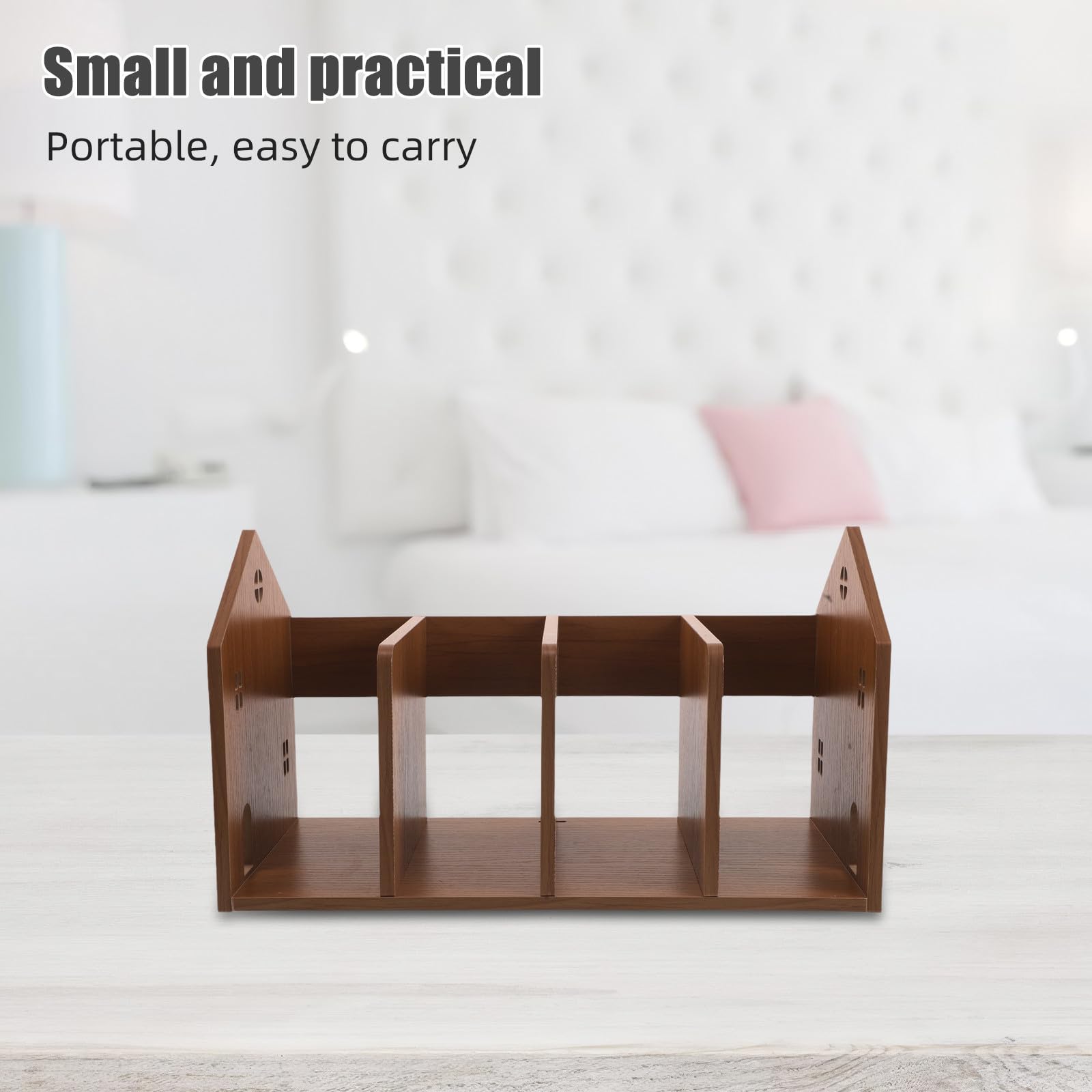 OSALADI Scaffale da Scrivania in Legno per Studenti e Ufficio, Organizer Portatile Minimalista Design a Rapido Accesso per Libri e Oggetti su Tavolo
