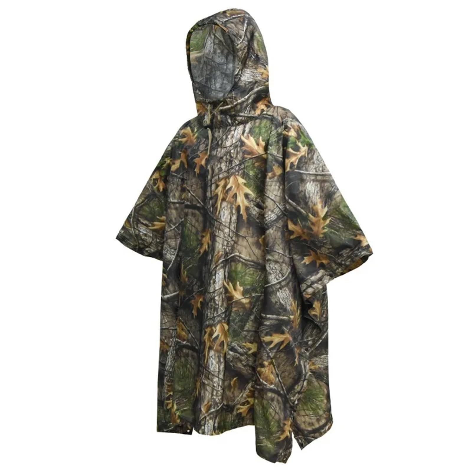 Impermeabile da donna Poncho mimetico traspirante con cappuccio Abbigliamento antipioggia tattico for caccia all'aperto campeggio(Color 2)