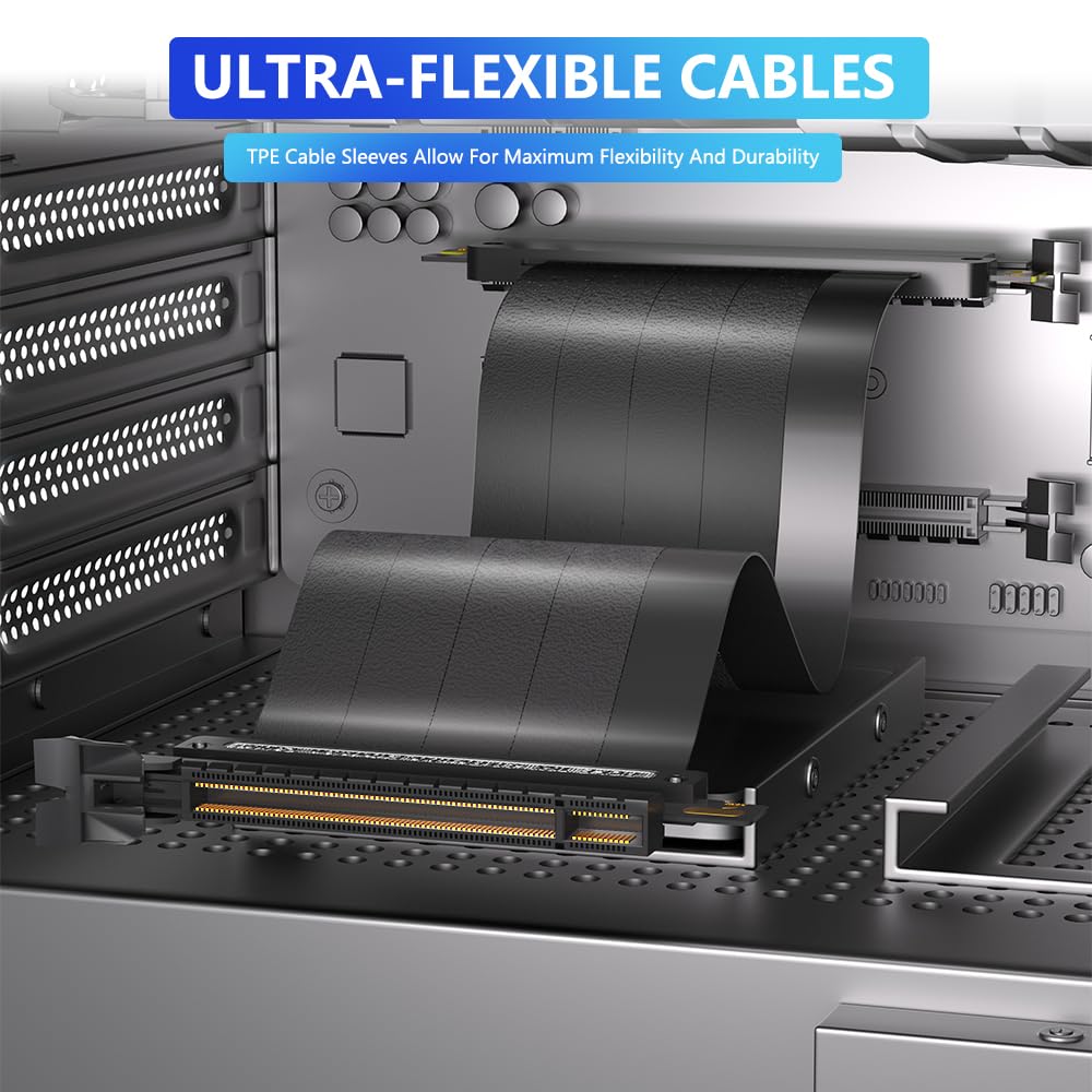 Pacco Da 4 Cavi PCIe Estensori – 11 Pollici, 16 AWG, 6 Pin Femmina A Maschio, Neri, Usati Ma Funzionanti