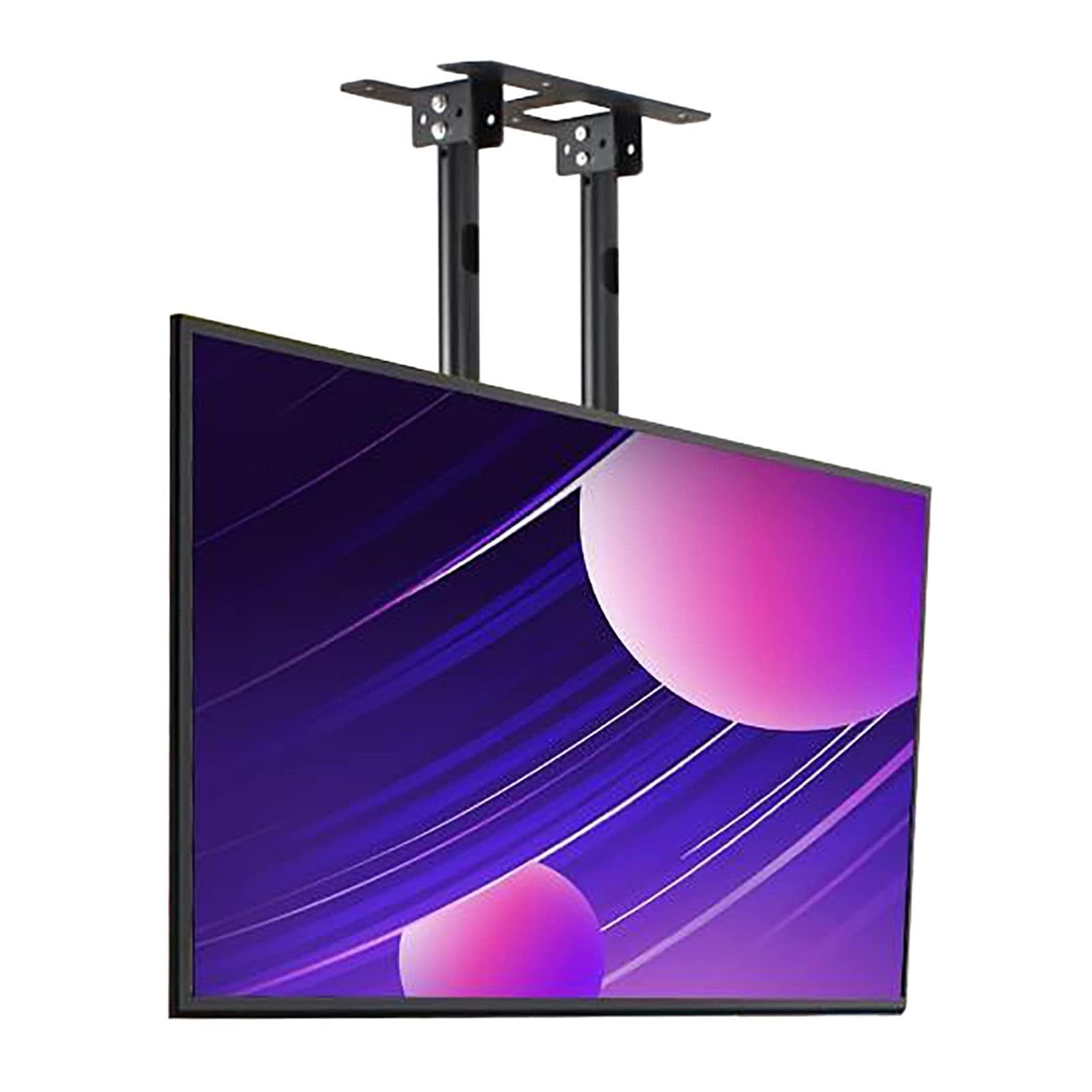 HPTHLY Electric Tv Lift - Adjustable Height Double Pole Single Screen Tv Mount, Tilt Telescopic Ceiling Tv Mount Bracket, Fits 60-100 Inch Low Profile Tvs (1.2.6M)