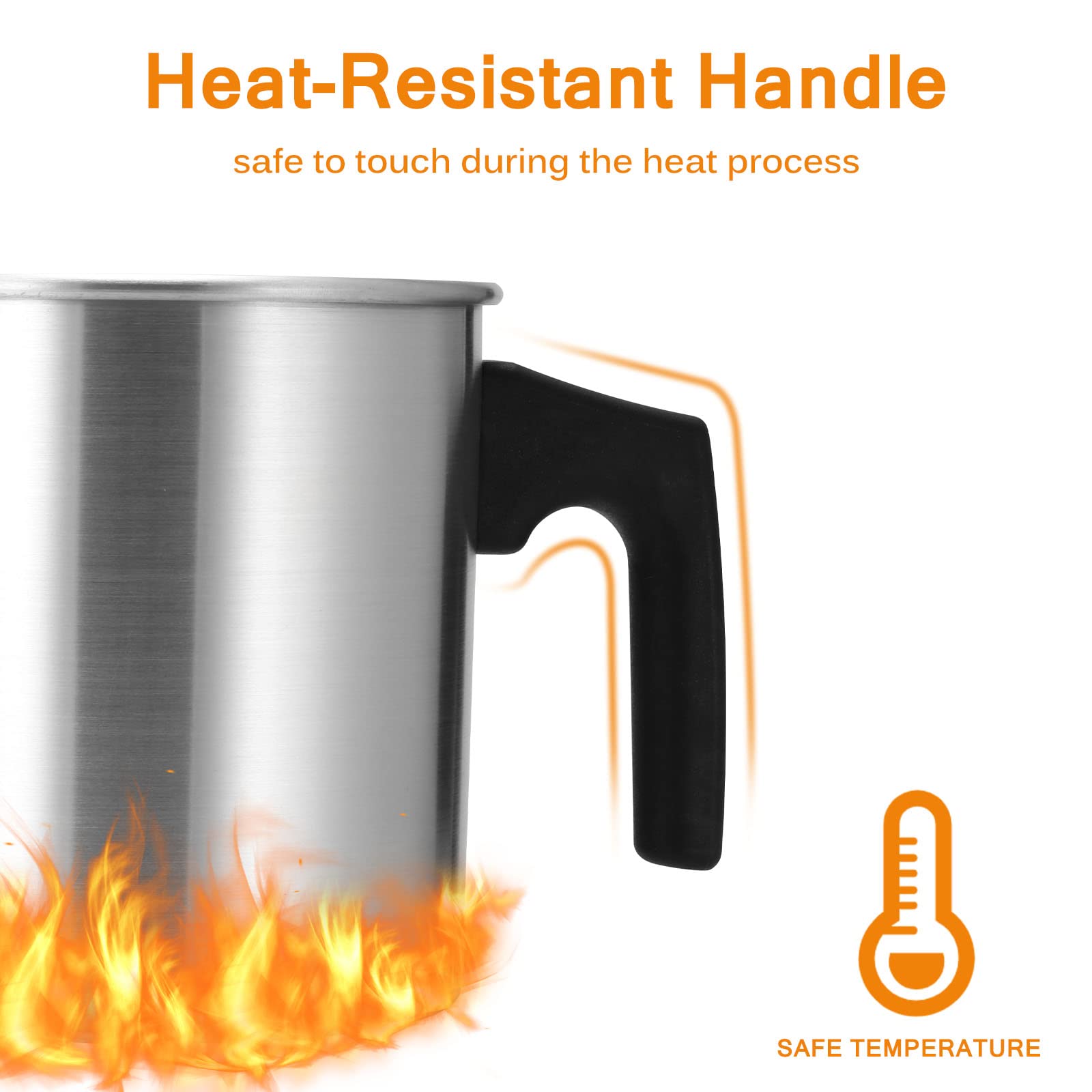 Wowlela Pentola per la produzione di candele, pentola per cera da 1,2 litri con manico resistente al calore, brocca per la produzione di candele in alluminio, forniture per la produzione di candele