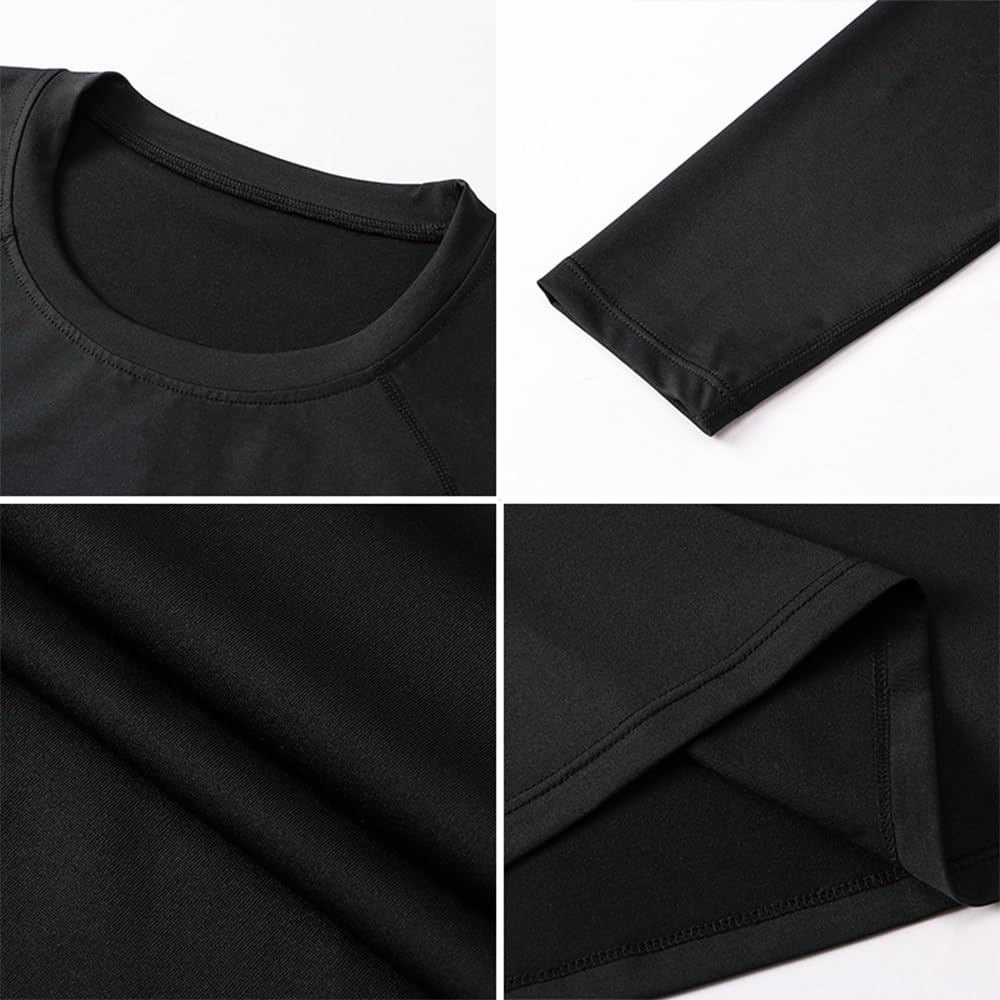 BLAIS 3 Piezas de Camisetas de compresión de Manga Larga atléticas para Hombre, Camiseta de Entrenamiento de Secado rápido, Camisetas para Correr