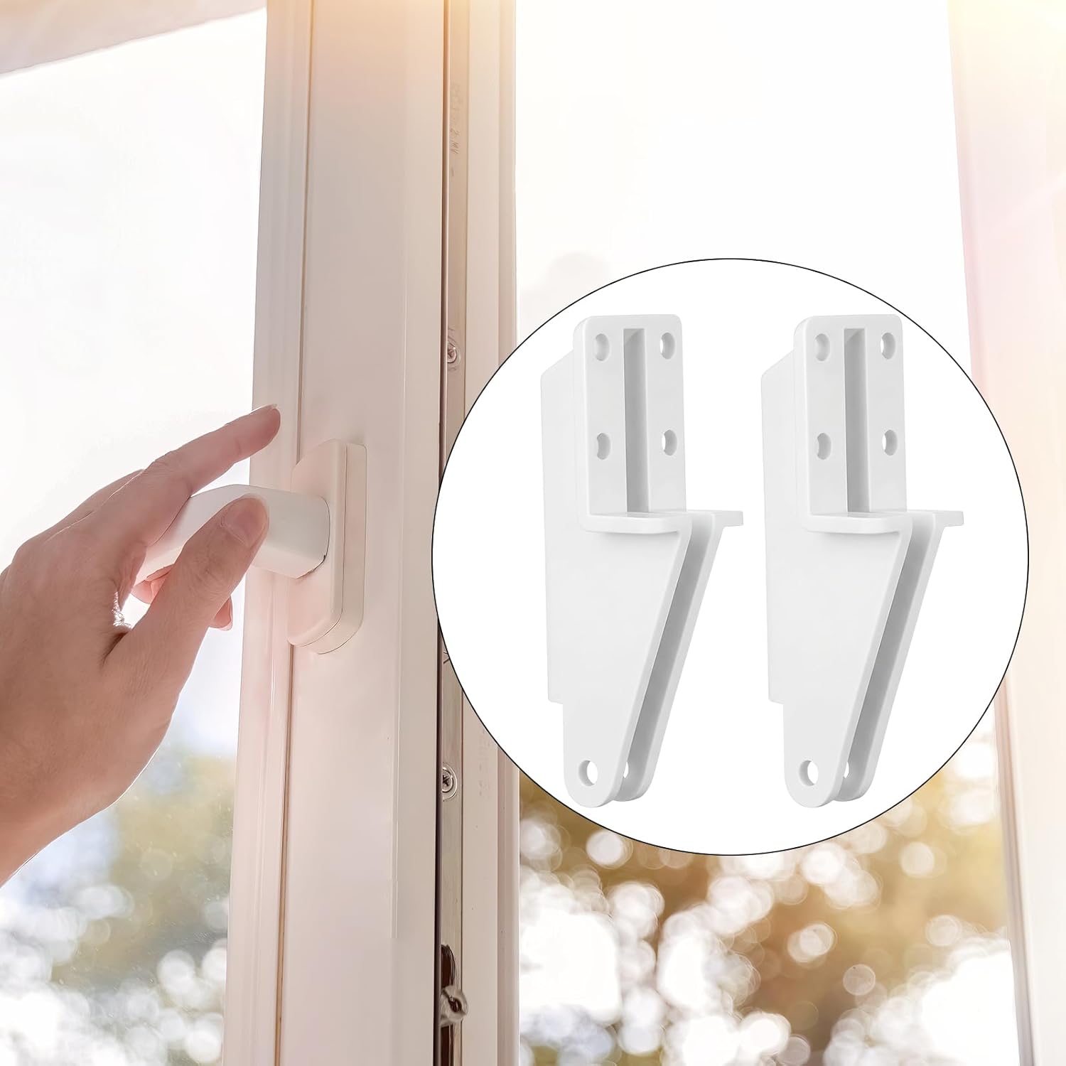 Nuanchu 2 Pack Screen Door Closer Bracket Storm Hardware Replacement Post Jamb Bracket Plastic Replacement Parts for Door Closers (White)