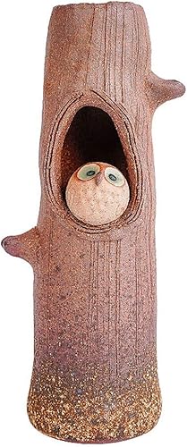 Escultura de estatua china de feng shui, creativa, simple, tocón, búho, decoración de escritorio, jarrón de cerámica, manualidades, decoración de