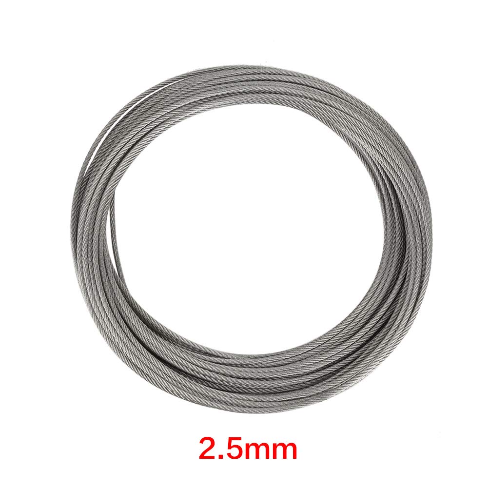 Stainless Steel Wire, 1Pc Anti-Rust Steel Rope, for Fishing Lifting 2/2.5/3mm(2.5mm)