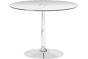 Flash Furniture Hills 39.25" Round Circle Glass Dining Table Set for 4...