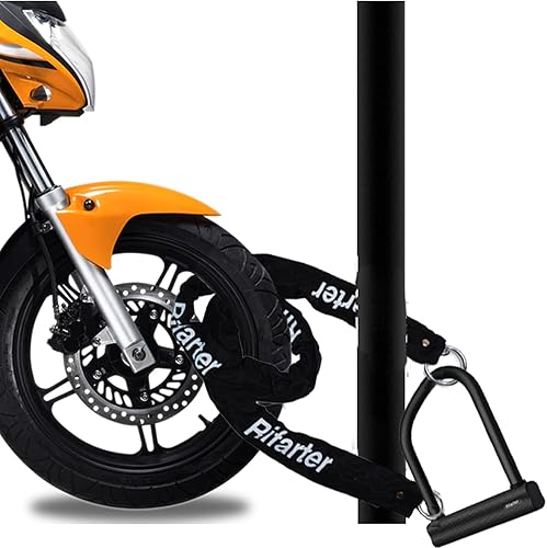 Miniatura 6 de Cerraduras de bicicleta resistentes antirrobo, 0.709 in de grosor para rueda de motocicleta con cadena de 0.236 in x 4 pies, cerradura de cadena