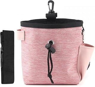 DONGKER Dog Candy Bag with Poop Bag Dispenser and Belt, Multipurpose Hands Free Dog Treat Bag, Pet Liner Bag, Puppies, Walking, Travel, Outdoor