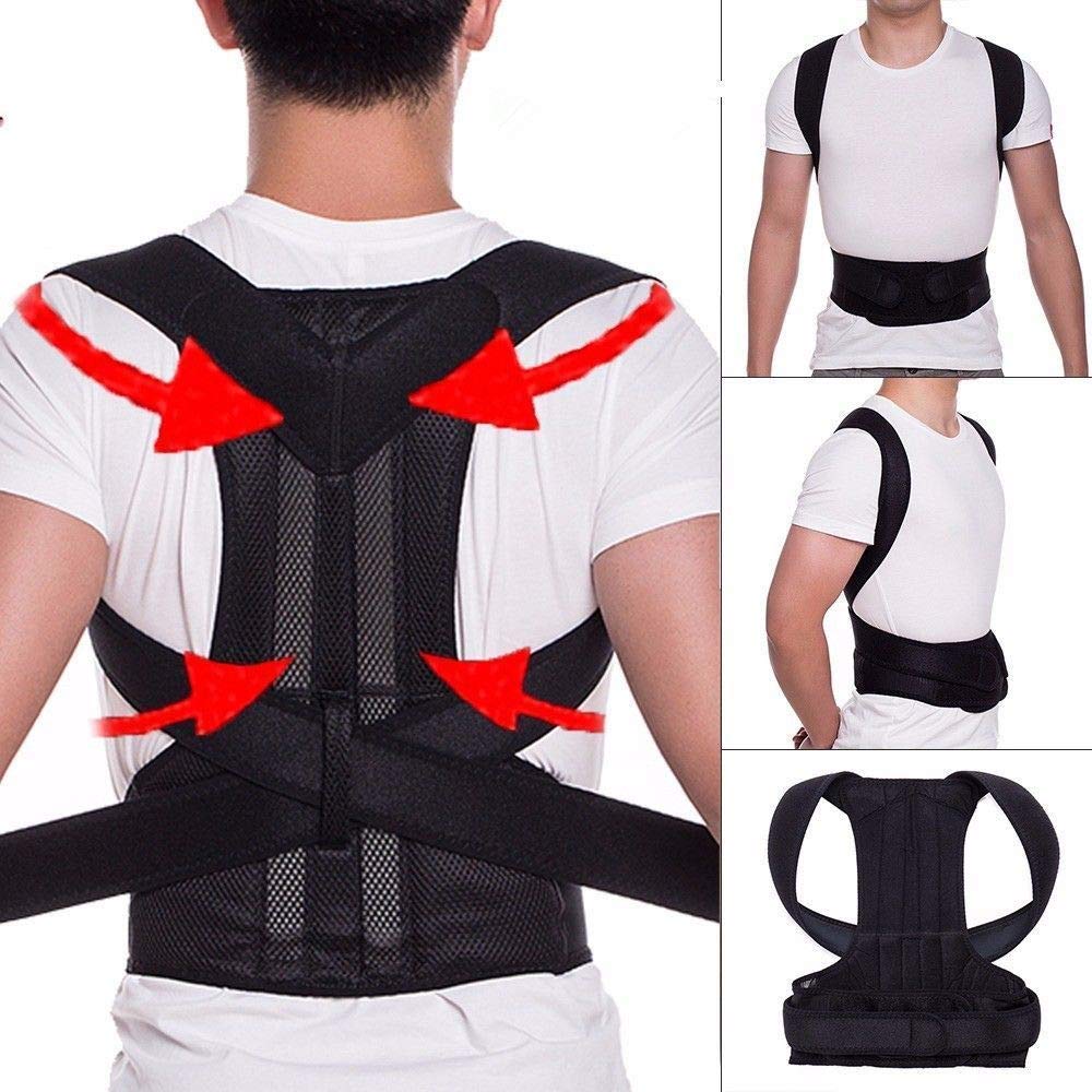 Gion Back Brace Pain Relief Belt posture corrector back support brace magnetic therapy shoulder belt for men women back pain correction gym workout (XXL)