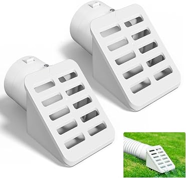 2 Packs 4" Universal Yard Drain Grate Cover, Slope French Drain Drainage Emitter for Sump Pump, Gutter Downspout Guard Cover Fits 4" SCH 40, 4" SDR 35 and 4" Corrugated Pipe