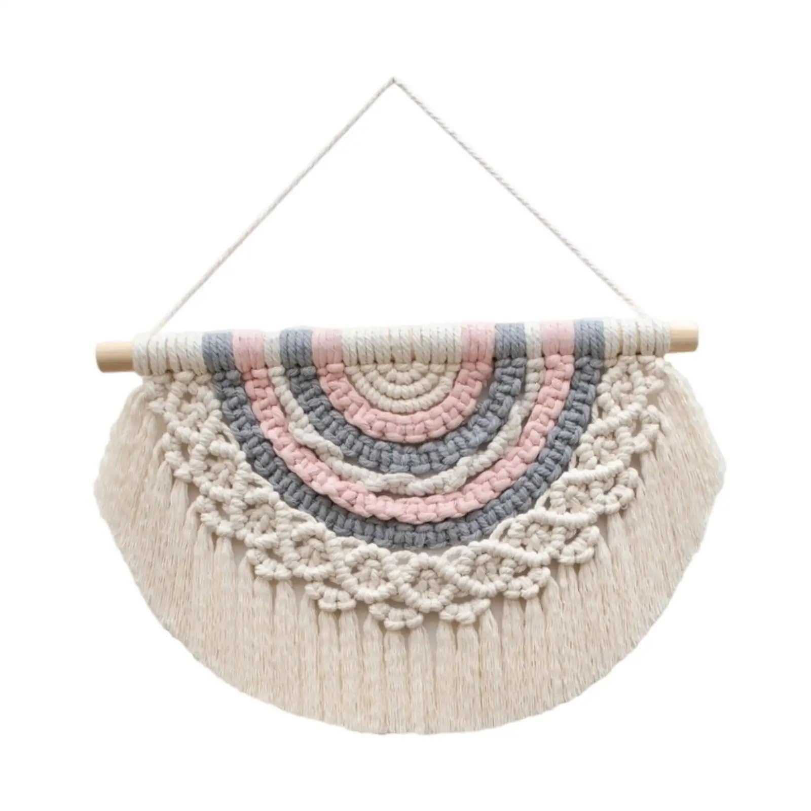 Tapestry Tapestry Wall Decor Macrame Party Gift Fringe Dorm Home(B)
