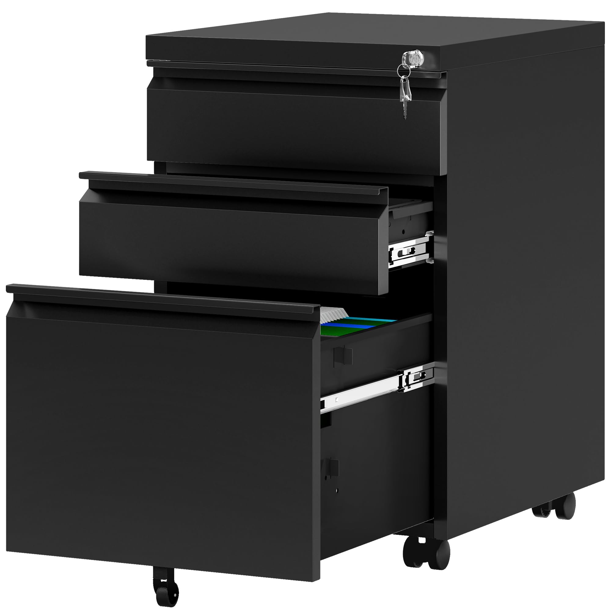 Files Cabb Black Filing Cabinet Buy YITAHOME 3-Drawer Mobile File Cabinet With ...
