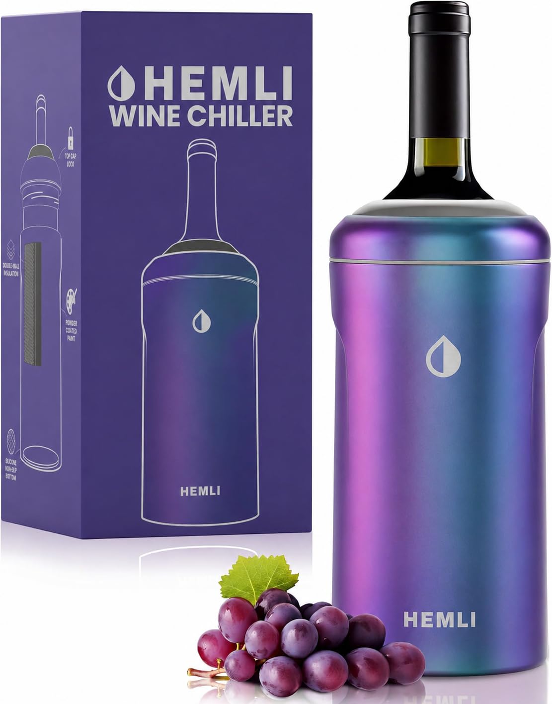 Wine Bottle Chiller Insulator Sleeve, Keeps Wine and Champagne Cold for 12 Hours, Vacuum Insulated Wine Bottle Cooler — Amazon image 13