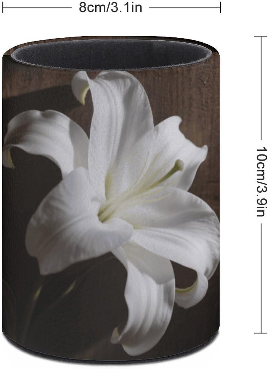 Office Artistic Flowers Desk Organizer Pen Holder Round image 2