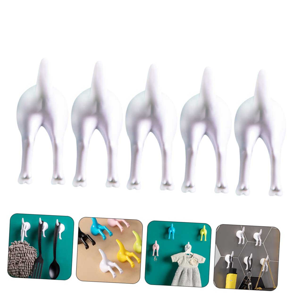 Artibetter 10pezzi Ganci Decorativi Da Muro Da Ganci Per Appendiabiti Per Cucina e Bagno Supporto Pratico Per Chiavi e Borse Design Moderno Foratura