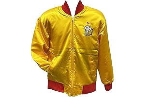 Men&#x27;s Kenosha Kickers Polka King Gus Polinski Yellow Satin Bomber Jacket from Home Alone