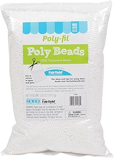 Fairfield Poly-Fil Poly Beads, Premium Polystyrene Stuffing Beads, Stuffing for Stuffed Animals, Ideal for Floam and Slime, Bean Bag Filler, White, 2.8-Ounce Bag