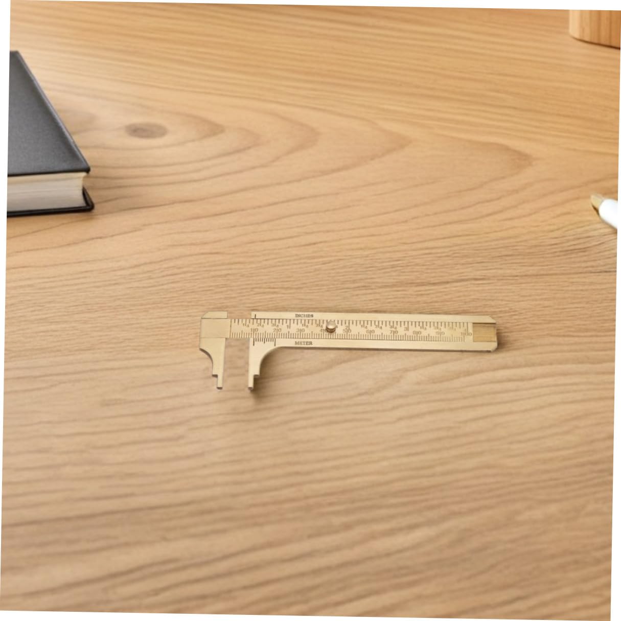 2pcs Brass Compact Vernier Caliper Dual Scale Ruler Sliding Gauge Machinist Wire Bead Measurement Tool Portable Pocket Caliper for Jewelry Crafting
