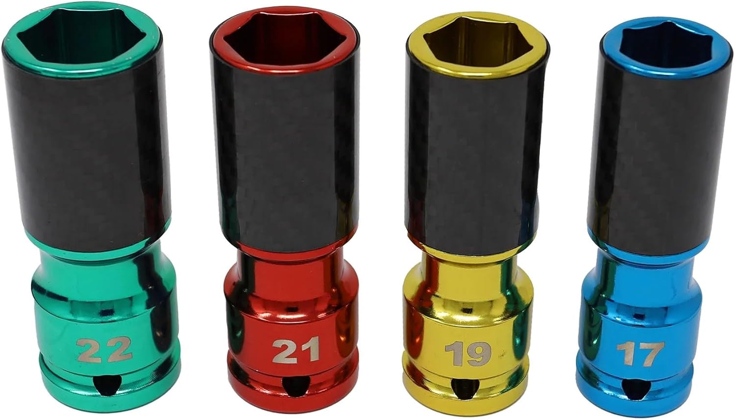 CTA Tools 4250 Metric Lug Socket Set with Carbon Fiber Sleeves, 4-Piece Set