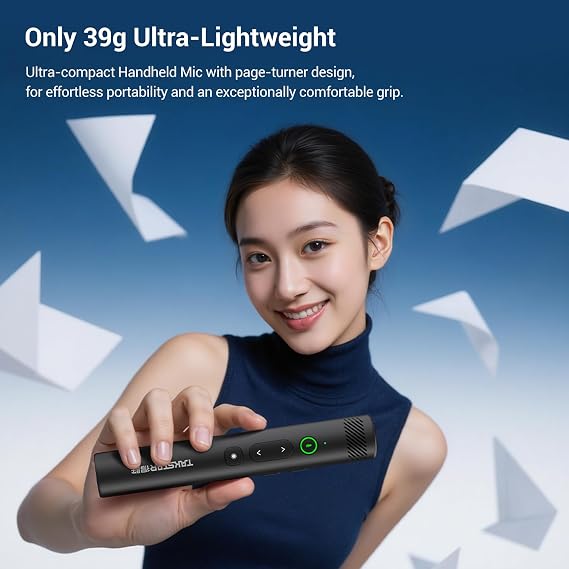 TAKSTAR Wireless Microphone & Presentation Clicker, Portable Handheld Mic with Slide Control, up to 20m, 10H Battery, for PA System, Voice Amplifier, Lectures, Speakers, Yoga,Teaching