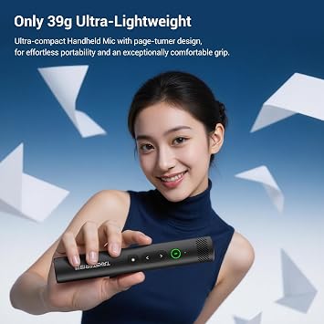TAKSTAR Wireless Microphone & Presentation Clicker, Portable Handheld Mic with Slide Control, up to 20m, 10H Battery, for PA System, Voice Amplifier, Lectures, Speakers, Yoga,Teaching