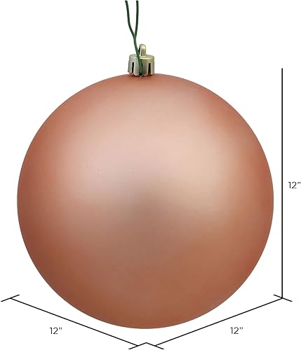Vista 151 de Vickerman Adorno de bola de caramelo rojo de 12 pulgadas, inastillable y resistente a los rayos UV, confiable y listo para colgar, adornos rojos