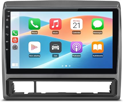 AWESAFE Car Radio Stereo for Toyota Tacoma 2005-2015 with CarPlay Android Auto 5G WiFi 4Core 64GB Silver Frame