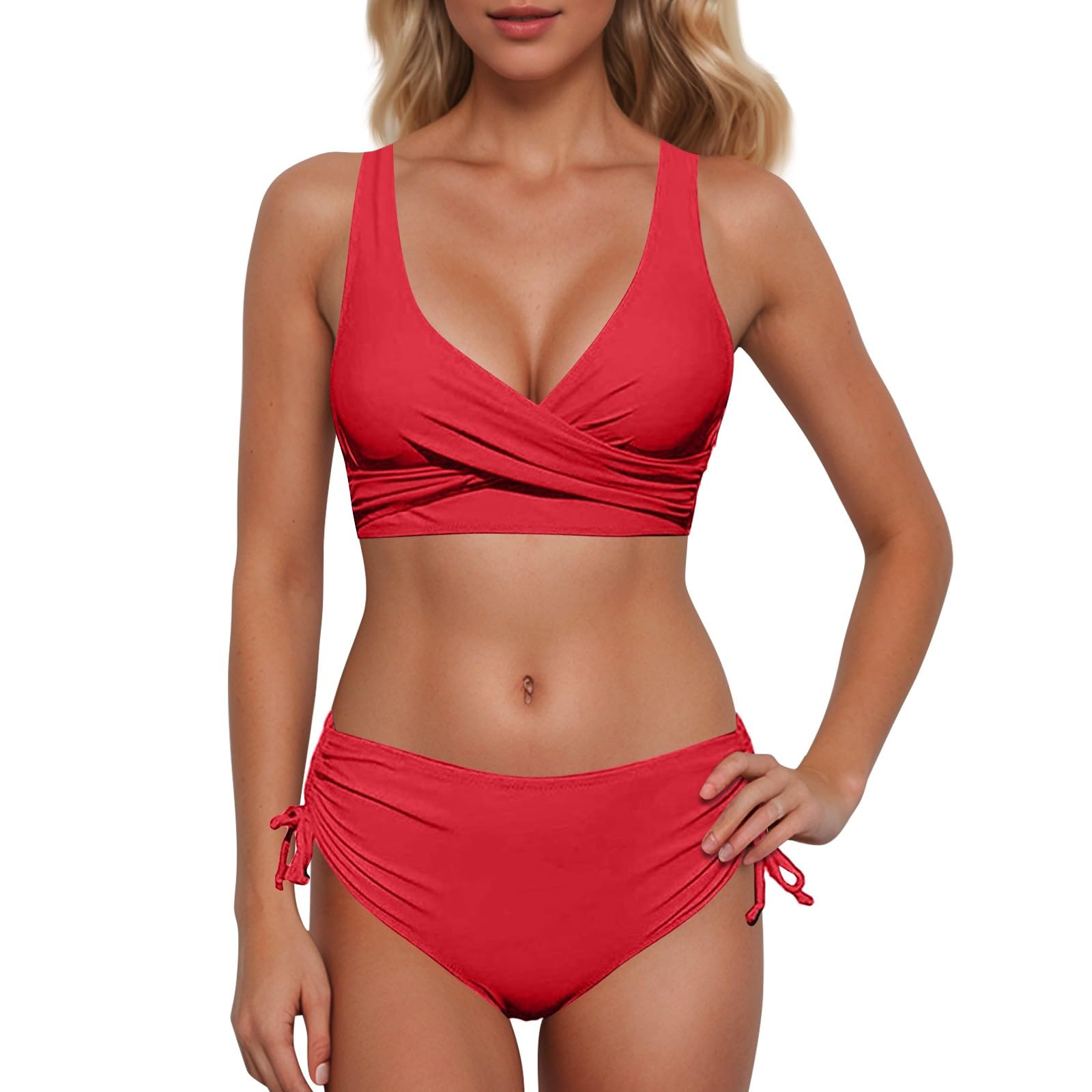 Bikini wrap lacets évider confortable en élasthanne respirant grande taille - 8
