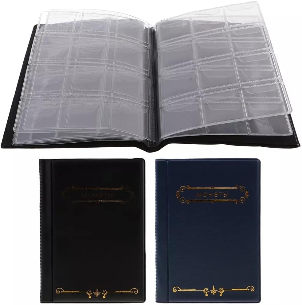 JSEIAJB 120 Pockets 10 Page Storage Album Collecting Wallet Book scrapbook 11x15x0.8cm(Blue)