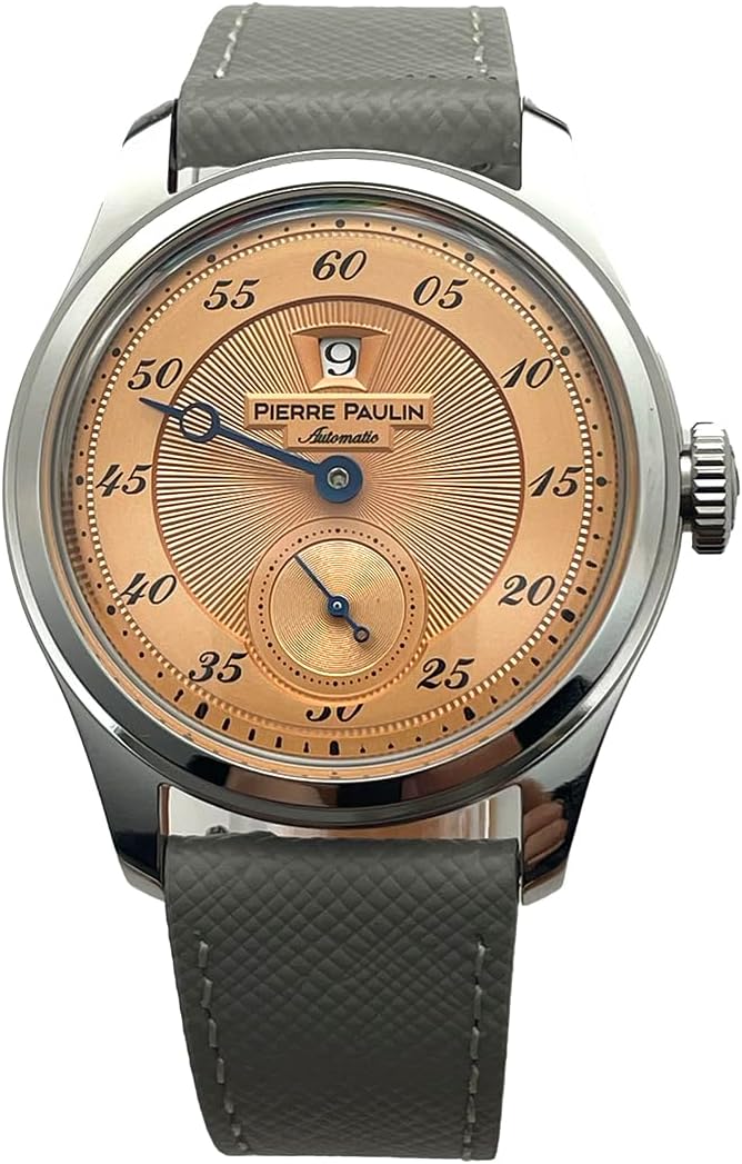 New Pierre Paulin Jumping Hour Men Watch Automatic Seagull ST17 Mechanical Watch Steel Watch Vintage Date Window 38mm