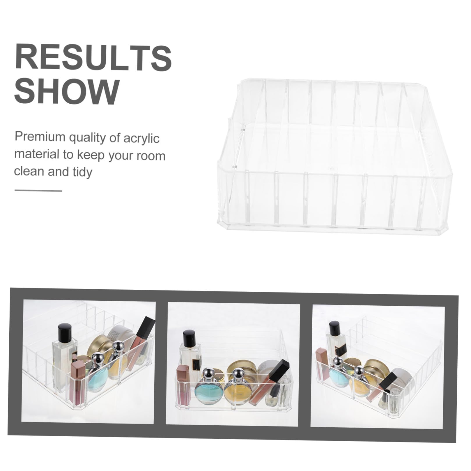Scatola Organizer per Ombretti 8 Scomparti in Acrilico Rimovibile | Rossetti e Cosmetici, Uso in Camera e Casa, Pulizia Semplice e Design Essenziale